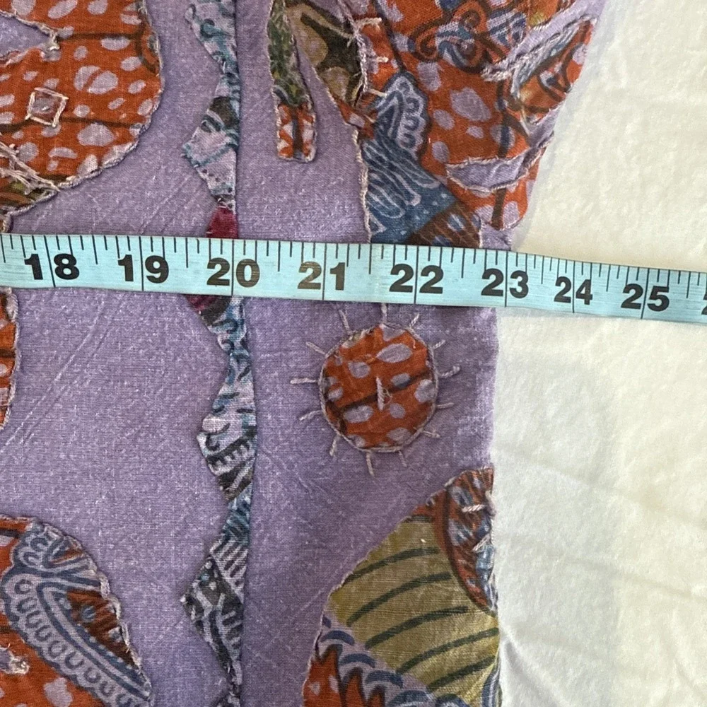 Jacket Womens S M Purple Elephant Patch Artisan Folk Boho Hippie Festival - Picture 9 of 12